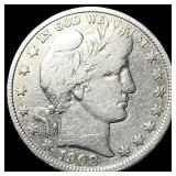 1908-D Silver Barber Half Dollar LIGHTLY CIRCULATE