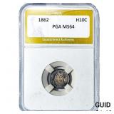 1862 Seated Liberty Half Dime PGA MS64