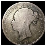 1885 Great Britain Silver 1/2 Crown