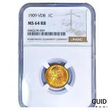 1909 VDB Wheat Cent NGC MS64 RB