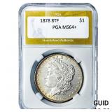 1878 8TF Morgan Silver Dollar PGA MS64+