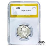 1941 Washington Silver Quarter PGA MS66