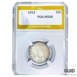 1913 Barber Quarter PGA MS64