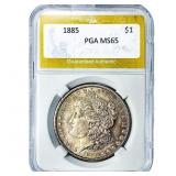 1885 Morgan Silver Dollar PGA MS65