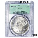 1890-S Morgan Silver Dollar PCGS MS64