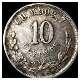 1874 Mexico Silver 10 Centavos