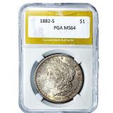 1882-S Morgan Silver Dollar PGA MS64
