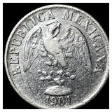 1901Q Mexico Silver 20 Centavos