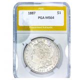 1887 Morgan Silver Dollar PGA MS64
