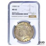 1928-S Silver Peace Dollar NGC MS62