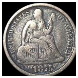 1875-CC Silver Seated Liberty Dime LIGHTLY CIRCULA