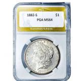 1882-S Morgan Silver Dollar PGA MS64