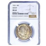 1922 Grant Half Dollar NGC MS64