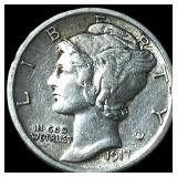 1917-D Silver Mercury Dime CLOSELY UNCIRCULATED