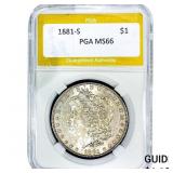 1881-S Morgan Silver Dollar PGA MS66