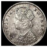 1901 British-India Silver 2 Annas