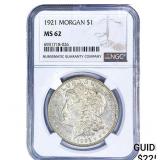 1921 Morgan Silver Dollar NGC MS62