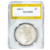 1881-S Morgan Silver Dollar PGA MS66