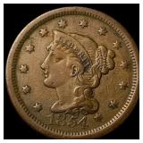 1854 Braided Hair Large Cent NEARLY  UNCIRCULATED