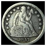 1857-O Silver Seated Liberty Dime NEARLY UNCIRCULA