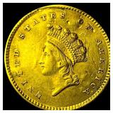 1854 Gold $1 Indian Princess Type 2 CHOICE AU