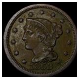 1853 Braided Hair Large Cent NEARLY  UNCIRCULATED