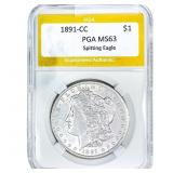 1891-CC Morgan Silver Dollar PGA MS63