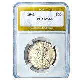 1941 Walking Liberty Half Dollar PGA MS64