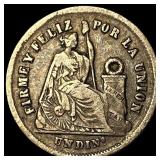 1877 YJ Peru Silver Dinero