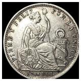 1906 Peru Silver 115 Sol