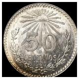 1945 Mexico Silver 50 Centavos