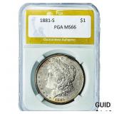 1881-S Morgan Silver Dollar PGA MS66