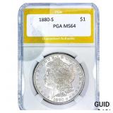 1880-S Morgan Silver Dollar PGA MS64