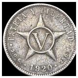 1920 Cuba Copper Nickel 5 Centavos