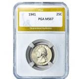 1941 Washington Silver Quarter PGA MS67