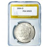 1904-O Morgan Silver Dollar PGA MS65