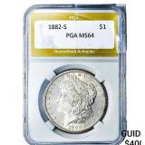 1882-S Morgan Silver Dollar PGA MS64