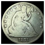 1875 Seated Liberty Half Dollar LIGHTLY CIRCULATED