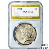 1928 Silver Peace Dollar PGA MS61