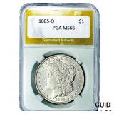 1885-O Morgan Silver Dollar PGA MS66