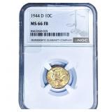 1944-D Mercury Silver Dime NGC MS66 FB