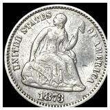 1873 Silver Half Dime LIGHTLY CIRCULATED