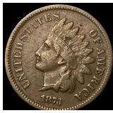 1873 Indian Head Cent ABOUT UNCIRCULATED