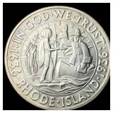 1936-D Rhode Island Silver Half Dollar CHOICE  BU