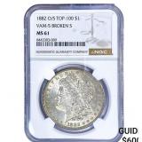 1882-O/S TOP-100 Morgan Silver Dollar NGC MS61 VAM