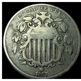 1867 Shield Nickel LIGHTLY CIRCULATED