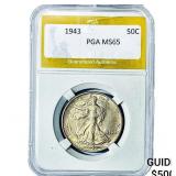 1943 Walking Liberty Half Dollar PGA MS65
