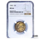 1945 Washington Silver Quarter NGC MS66