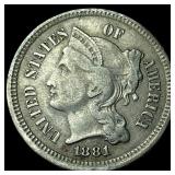 1881 Nickel Three-Cent Piece NEARLY UNCIRCULATED