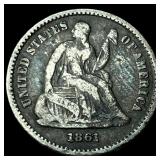 1861 Silver Half Dime LIGHTLY CIRCULATED